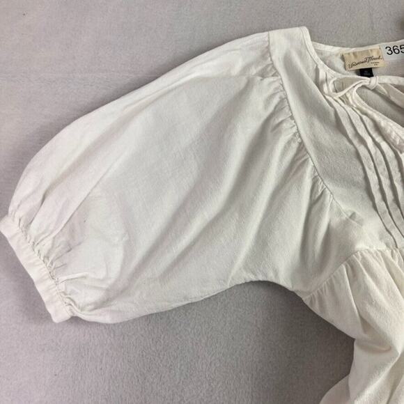 Universal Thread Dress XS White Puff Sleeve Peasant Necktie Cottage Core - Picture 11 of 14